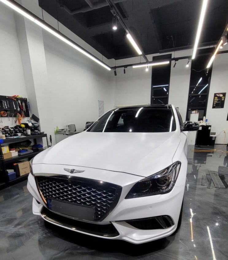  동탄랩핑 제네시스 G80스포츠 전체랩핑 만족도 높은 시공