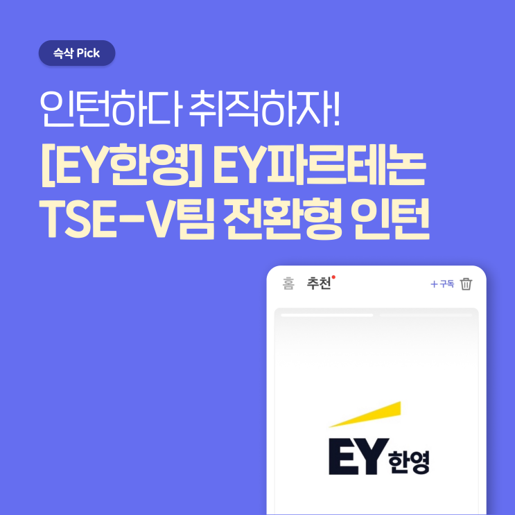  EY한영 EY파르테논 TSE-V팀(Value Creation, 운영혁신전략) 전환형 인턴, 인턴하다 취직하자!