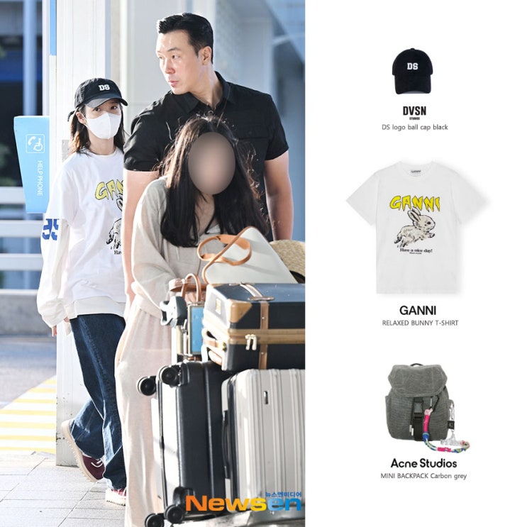 아이유 공항 패션 가니 버니 티셔츠 백팩 가방 모자 스타일링 정보 아이유 공항 패션 가니 버니 티셔츠 백팩 가방 모자 스타일링 정보
