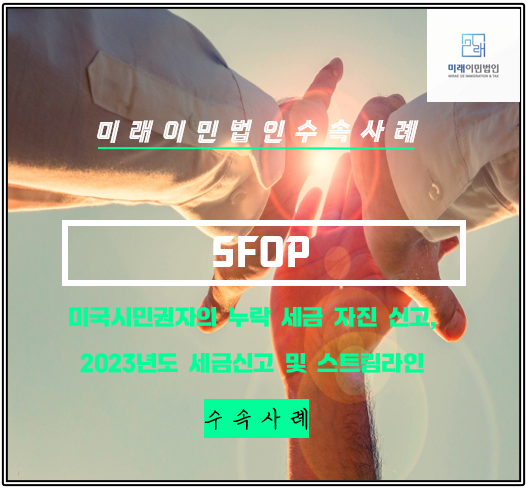  [미래이민법인] 스트림라인 및 2023년도 미국 세금 신고 수속 사례