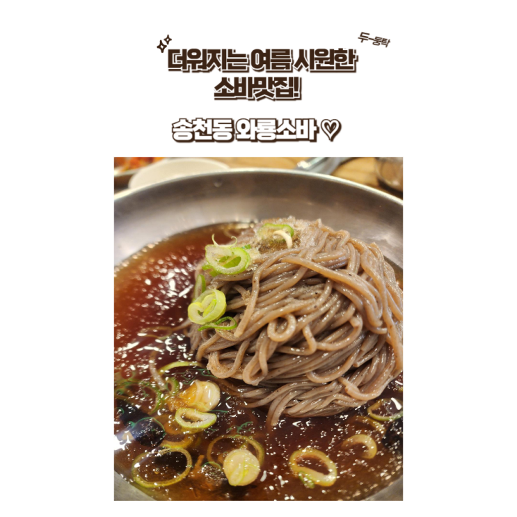  전주 송천동 소바 맛집 : [와룡소바] 한 여름에도 추위를 느낄 수 있는 찐~하고 시원한 국물이 일품인 송천동 맛집!