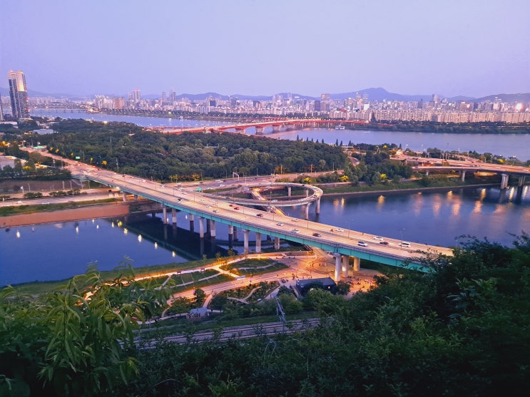  [서울 성동구] 응봉산 팔각정에서 바라본 한강 야경 - 반포대교에서 롯데타워까지