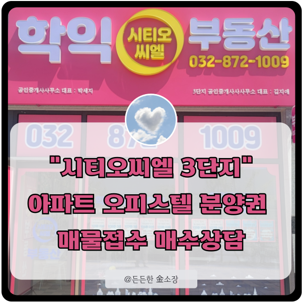  시티오씨엘3단지, 아파트 오피스텔 분양권 매물접수 매수상담 방법