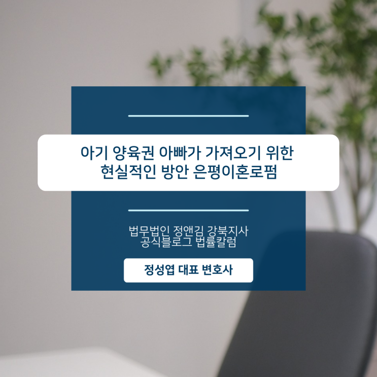  아기 양육권 아빠가 가져오기 위한 현실적인 방안 은평이혼로펌