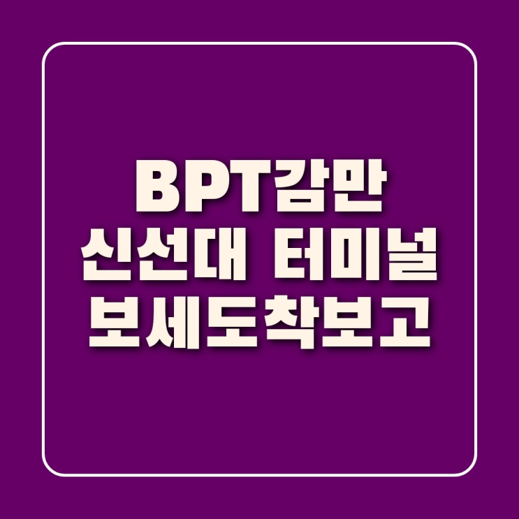  BPT감만 BPT신선대 터미널 보세반입 도착보고 (환적화물 반송화물 보세운송)