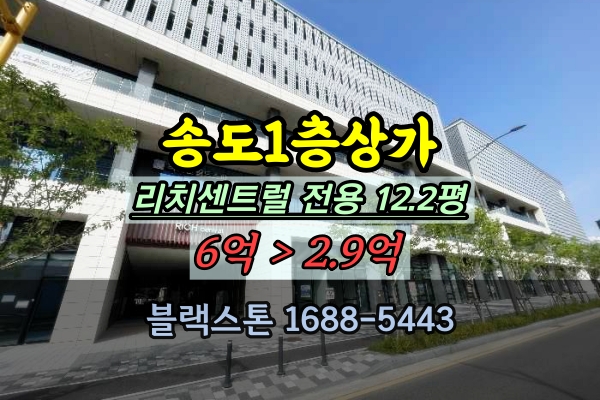  송도1층상가 경매 인천대입구 리치센트럴 20평대 매매