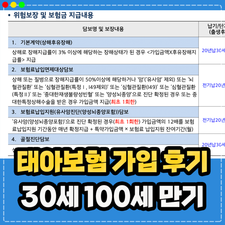 태아보험 가입시기, 현대해상 태아보험 10년납 30세 만기 후기 (100세 만기 사은품 견적 특약 등)