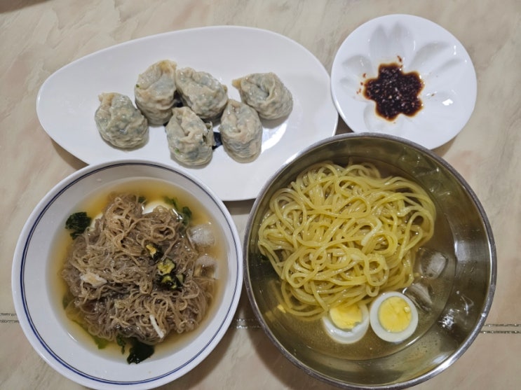  집에서 냉면 만들기 - 농심 둥지냉면 + 면사리와 시판 육수