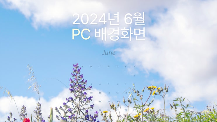  심플 감성 2024년 6월 달력 PC UHD 4K 배경화면 5종