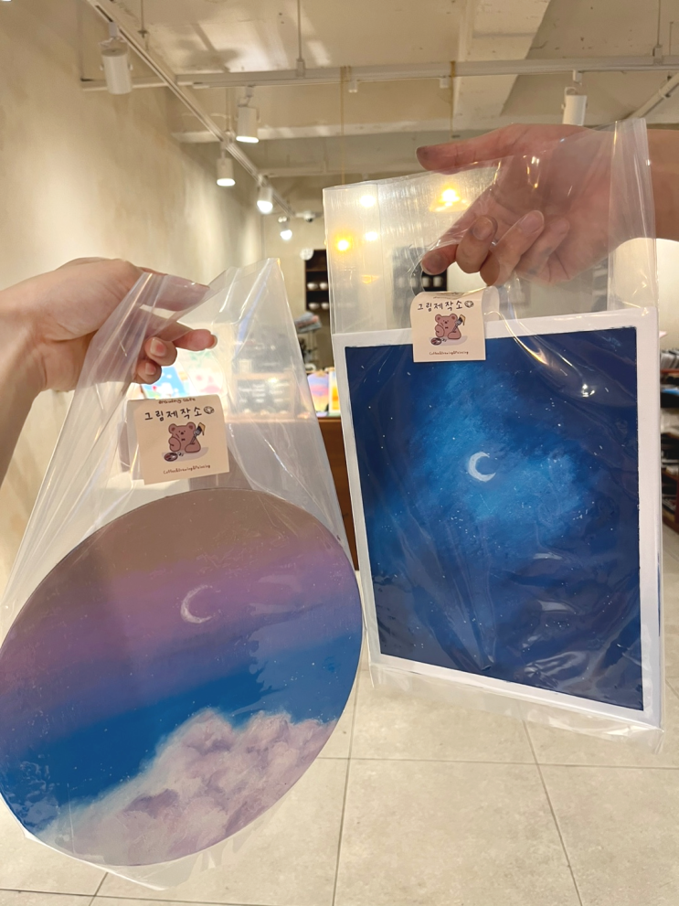  대전 이색카페, 그림제작소 은행점에서 오일파스텔 드로잉 체험