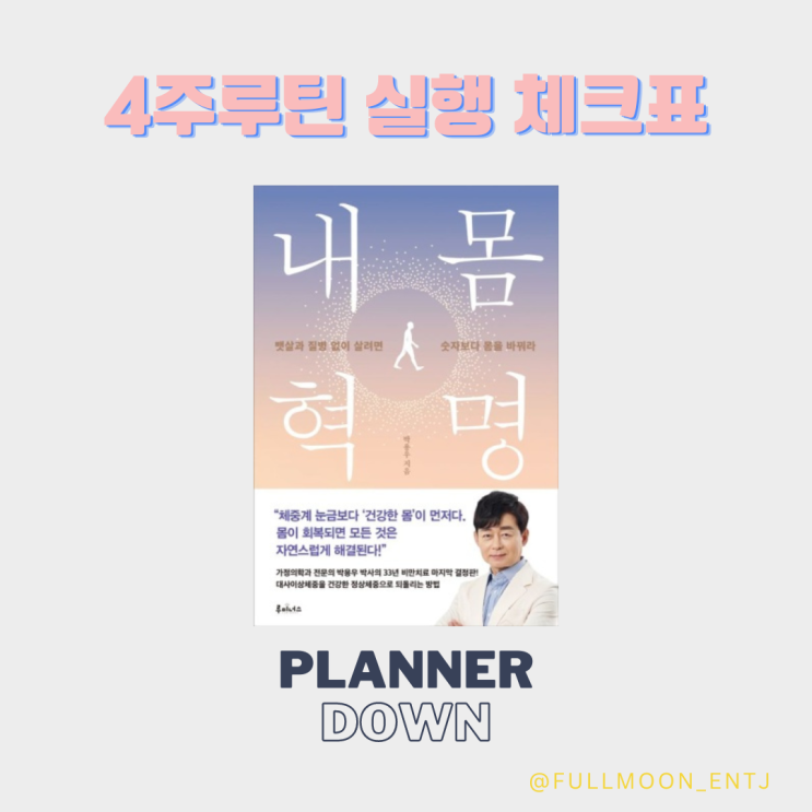 내몸혁명 4주루틴 실행 체크표 자료배포