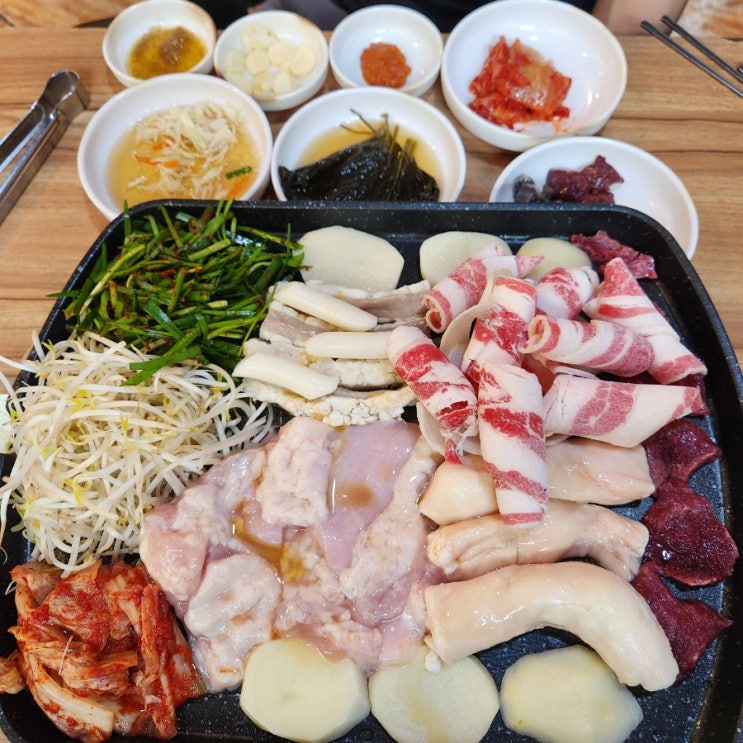  구월동 모래내시장 맛집 곱창 막창 한우 모둠구이 삽교소곱창(구월시장 공영주차장)
