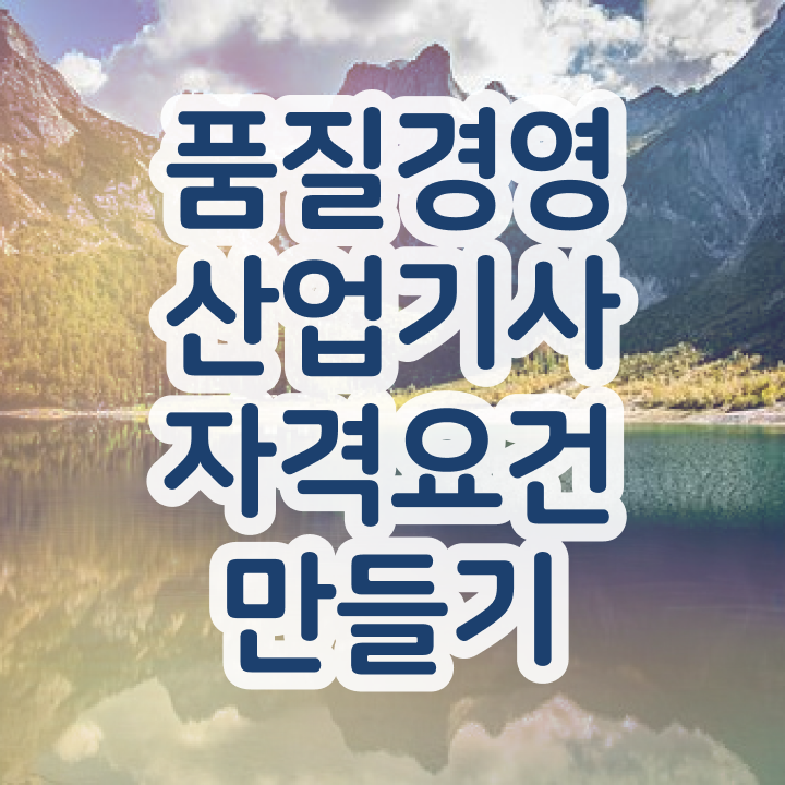  품질경영산업기사 필기 품질경영산업기사 시험응시조건 독학으로 간단하게 준비한 후기
