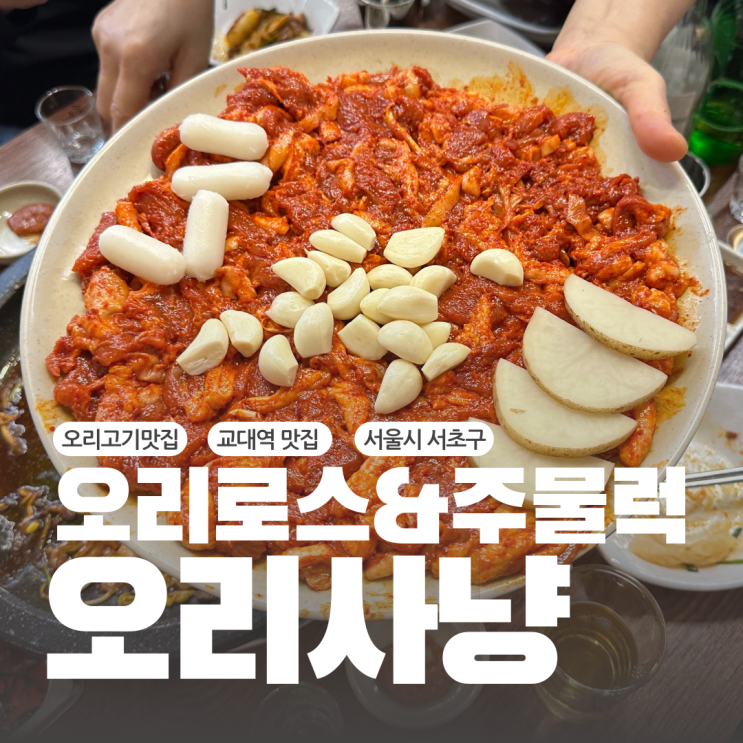  서초동맛집 단체 회식장소 추천 로스 주물럭이 맛있는 교대 오리사냥