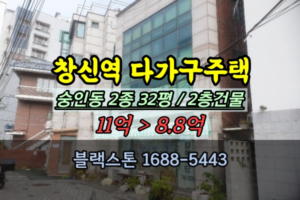 종로구 창신역 다가구주택 경매 숭인동 2층 상가주택 10억