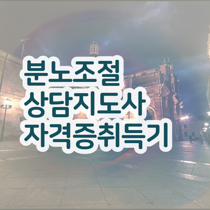  분노조절상담지도사교육원 비용없이 온라인으로 분노조절상담지도사 준비 과정