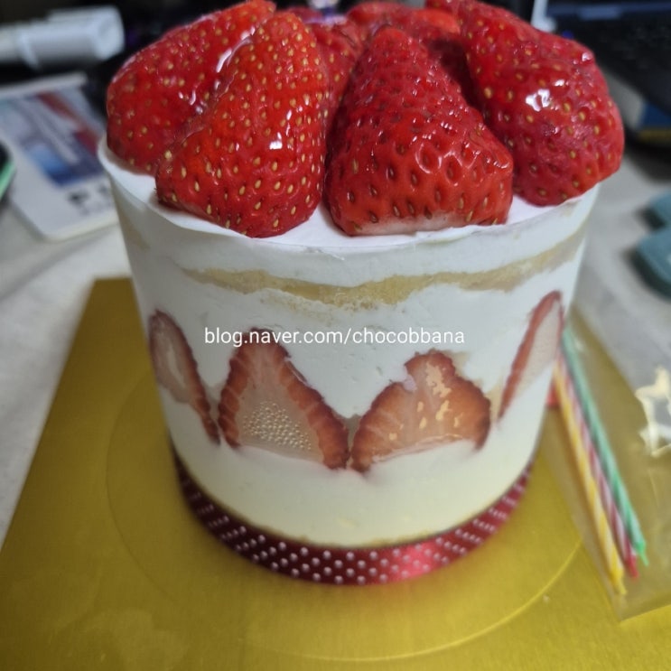  원베이커리 딸기케이크 떠먹는케이크 개포동 맛있는빵집