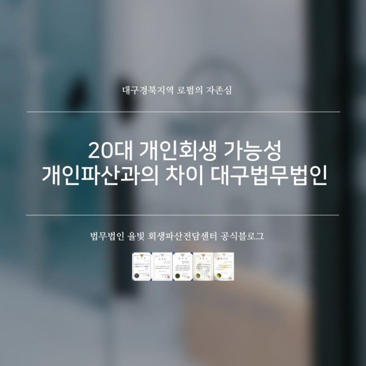  20대 개인회생 가능성 개인파산과의 차이 대구법무법인