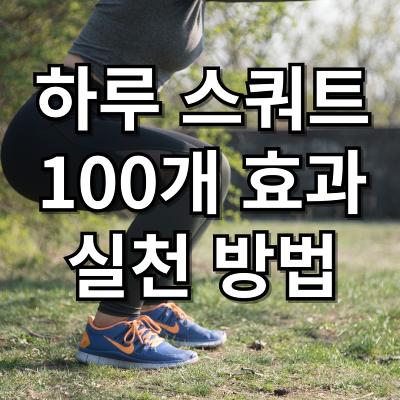 하루 스쿼트 100개 효과와 실천 방법