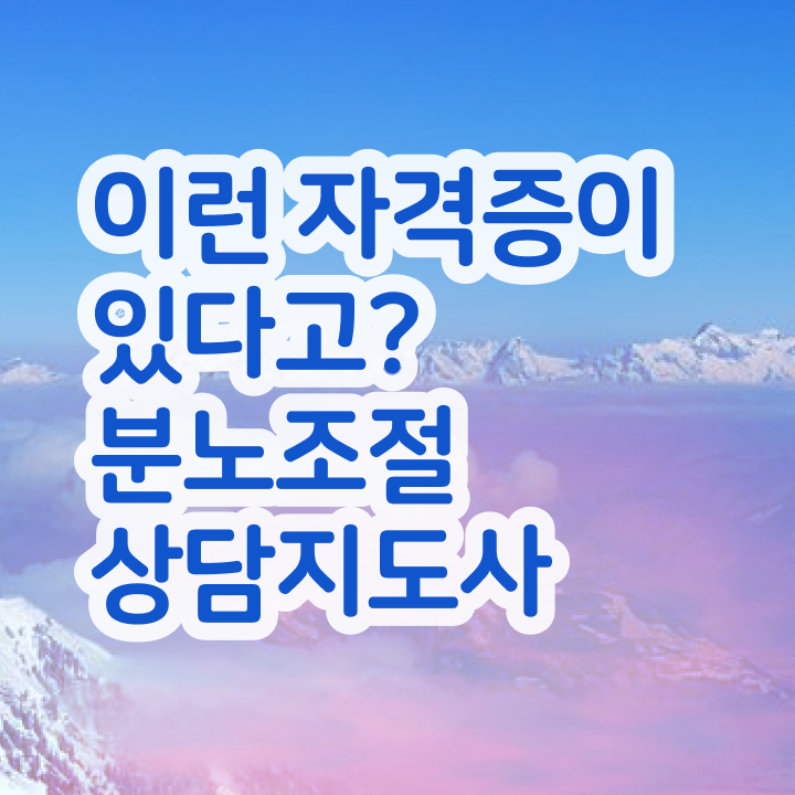  10대 자격증 추천 , 분노조절상담지도사 동영상 과정으로 무자격 비전공자도 빠르게 끝내는 후기