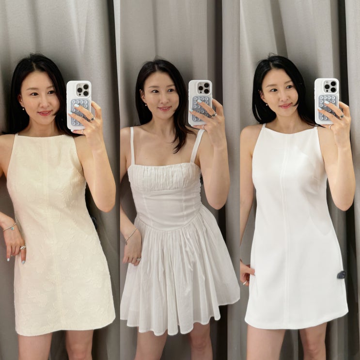  자라 여름 원피스 입어보기 | 화이트 미니원피스 3가지