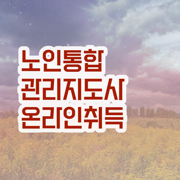  40대 취업 , 노인통합관리지도사 자격증 온라인으로 시험준비 및 이후 전망