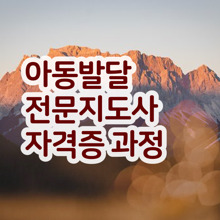  아동발달전문지도사 기간 , 아동발달전문지도사 자격증 취득한 노하우 요점정리