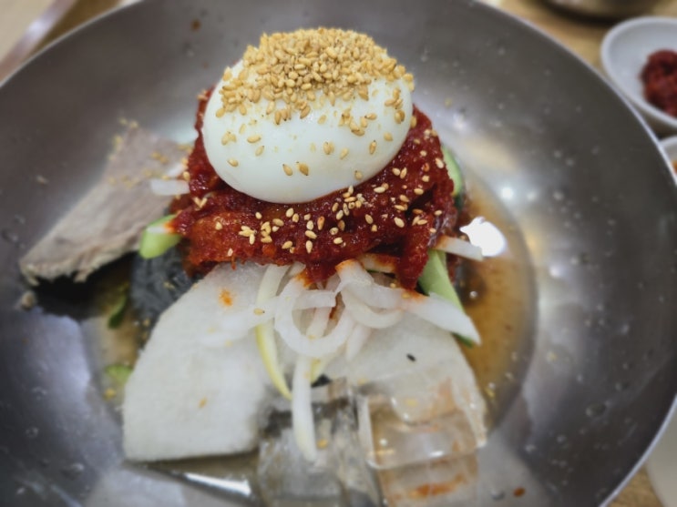  속초 아바이마을 단천식당 명태회냉면 순대국밥 먹었어요.