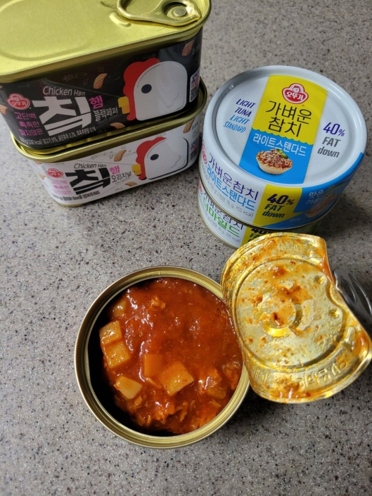 참치캔 오뚜기 가벼운 참치 다이어트 든든한 단백질 칰햄
