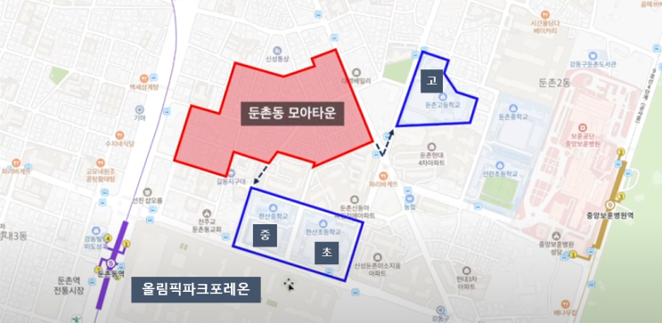  둔촌동 모아타운 파헤치기2(입지)
