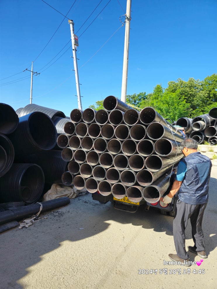  PVC VG2 KS 200mm, PE이중벽관 3종 유공관 200mm 납품 이야기 / 의왕시 청계동 조경공사 현장