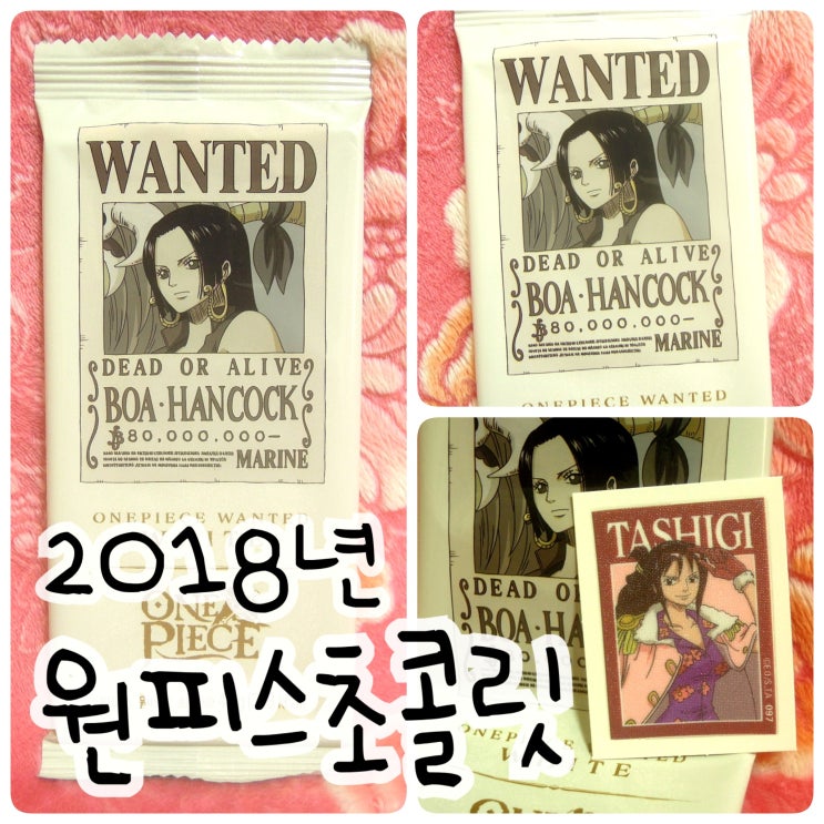  2018년에 사먹은 원피스 초콜릿 원티드 띠부씰 스티커