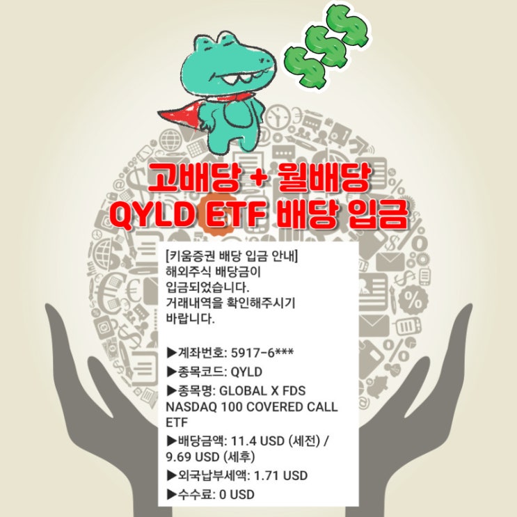 월배당 & 고배당 QYLD ETF 배당금 입금 [2024.05]