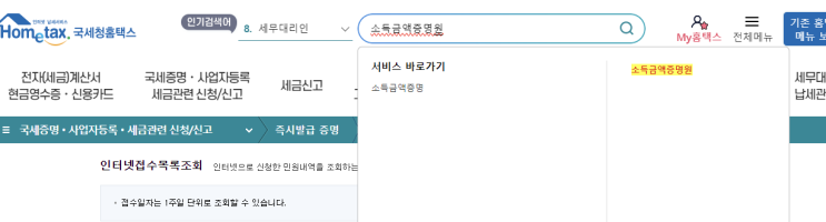  소득금액증명원 발급방법 및 소득금액증명원 발급불가이유