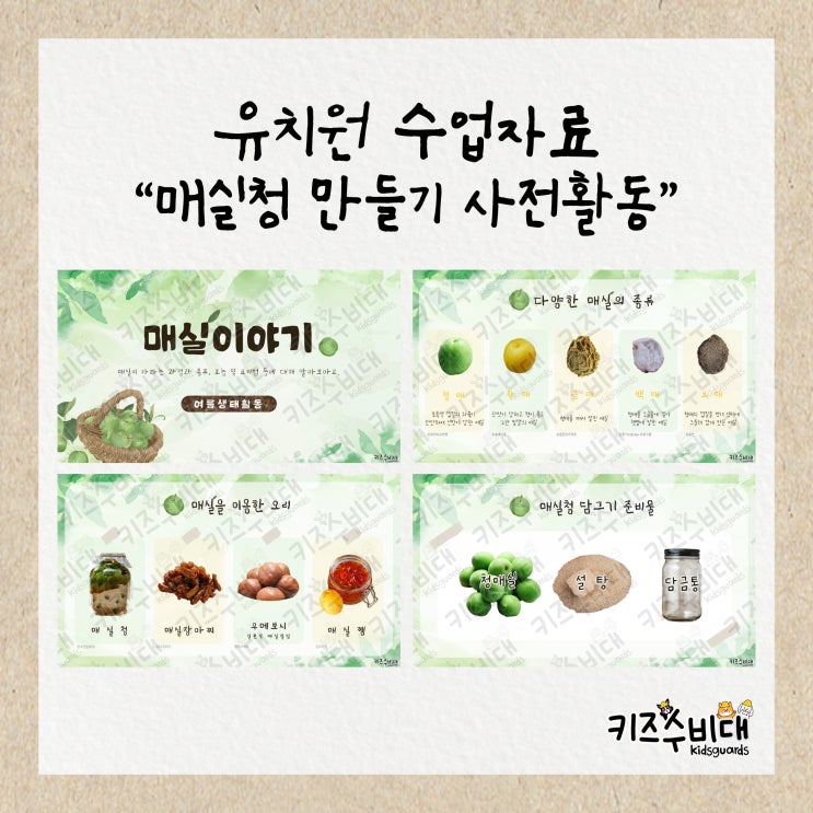  [유치원 수업자료] 매실청 담그기 사전활동/매실 알아보기 PPT