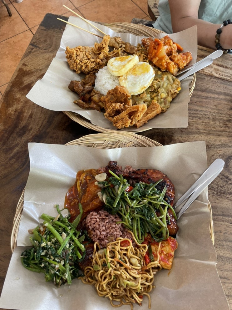  발리 짱구 인도네시아 스타일 백반, 나시짬뿌르 맛집 와룽시카 Warung Sika 강추 후기, 주문방법