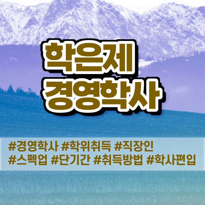  , 경영학과 대학진학, 경력없이 최단기간 준비한 과정