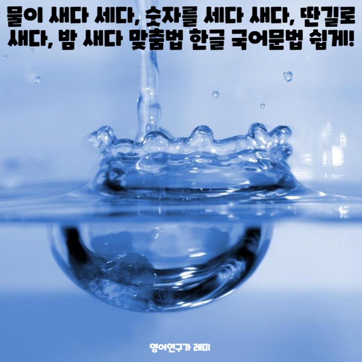 물이 새다 세다, 숫자를 세다 새다, 딴길로 새다, 밤 새다 맞춤법 한글 국어문법 쉽게! 물이 새다 세다, 숫자를 세다 새다, 딴길로 새다, 밤 새다 맞춤법 한글 국어문법 쉽게!