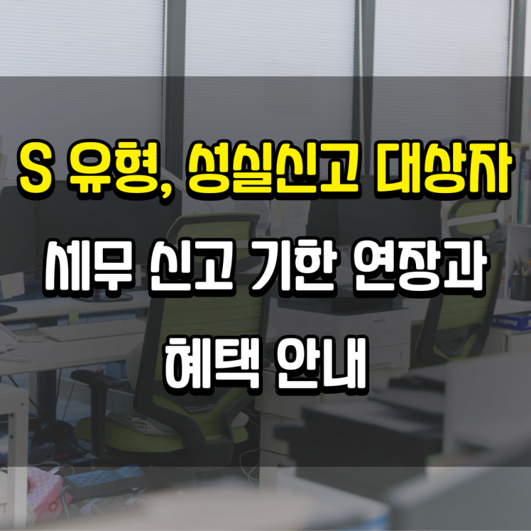  S 유형 성실신고 대상자: 세무 신고 기한 연장과 혜택 안내