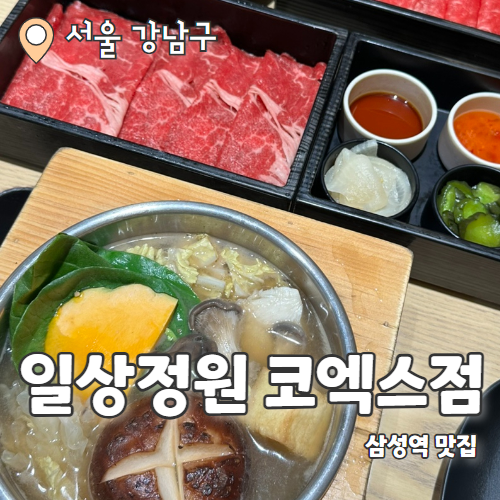  일상정원 : 코엑스 고급 샤브샤브맛집 내돈내산 후기