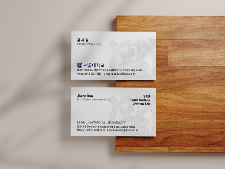  서울대학교 교수 박사 로고포인트 명함디자인