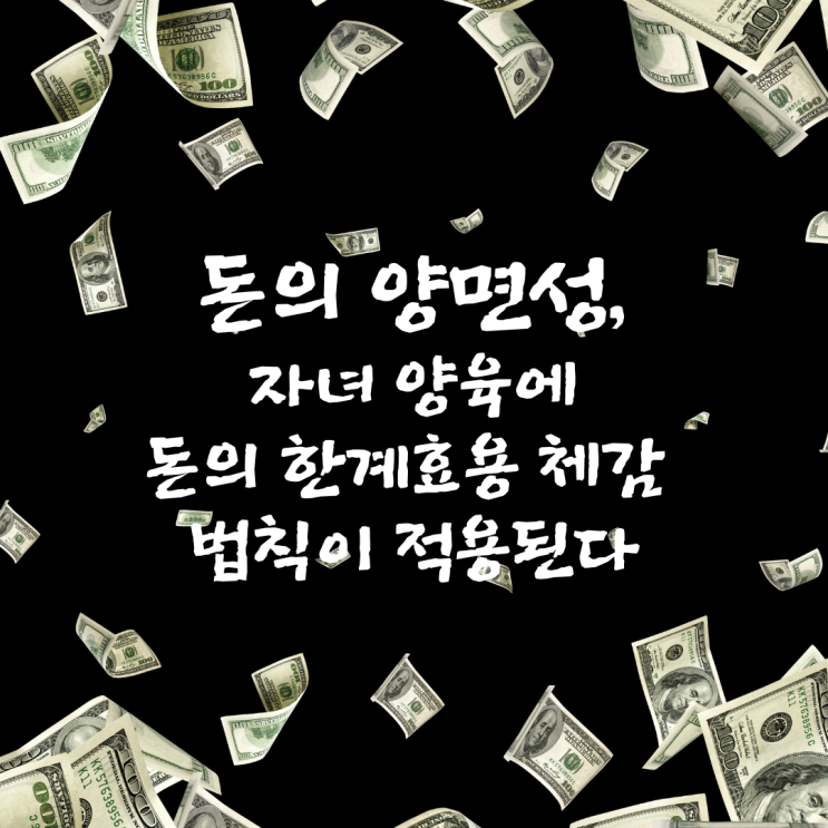  돈의 양면성_자녀 양육에 ‘돈의 한계효용 체감의 법칙’이 적용된다