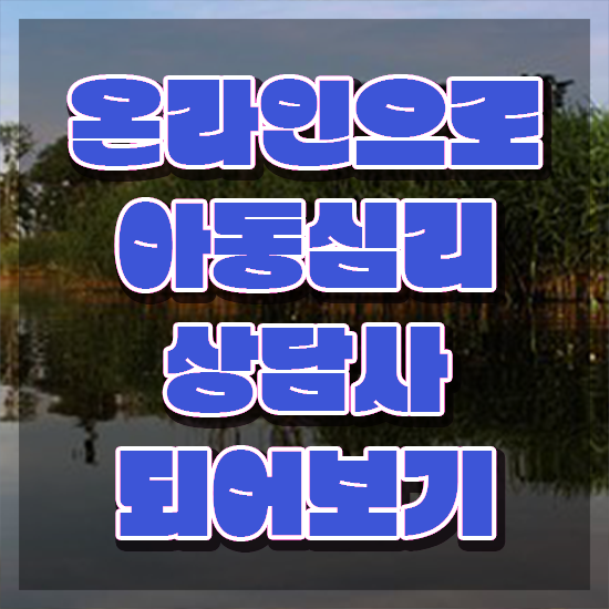  , 아동심리상담사 자격증 20일 만에 준비한 과정 및 향후 전망