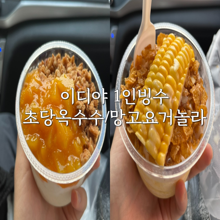  이디야 1인빙수 초당옥수수/ 망고요거놀라 포장 내돈내산 후기