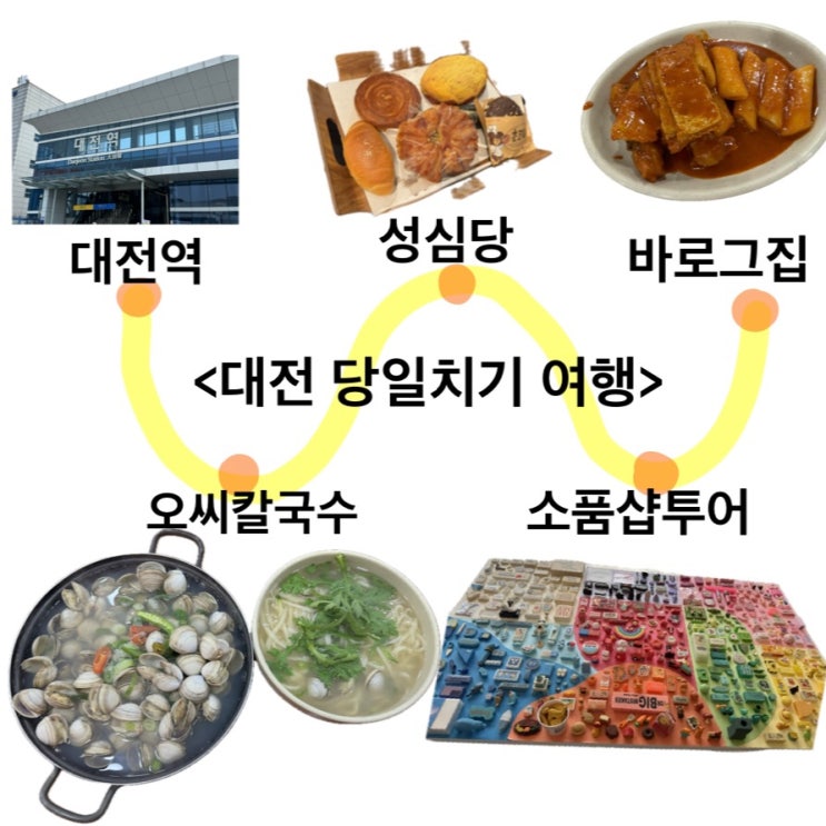  대전여행 당일치기 코스 오씨칼국수 성심당 소품샵투어 바로그집 알차게 다녀옴