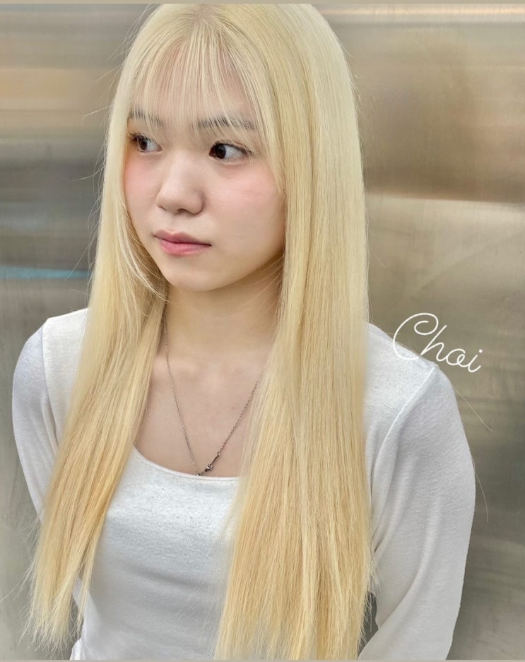  홍대미용실 보그헤어 초이 여름맞이 블론드 컬러 금발염색