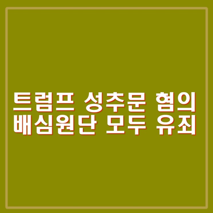 <b>트럼프</b> 성추문 입막음 혐의 배심원단 모두 <b>유죄</b> 평결, <b>바이든</b>은... 
