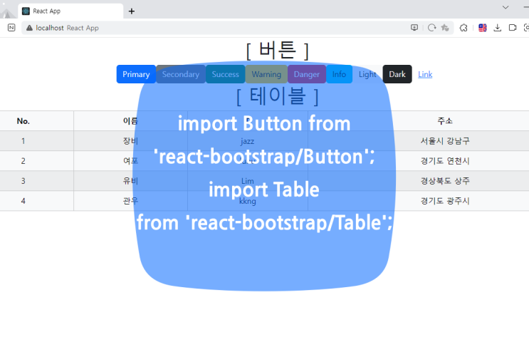 리액트 부트스트랩 React Bootstrap