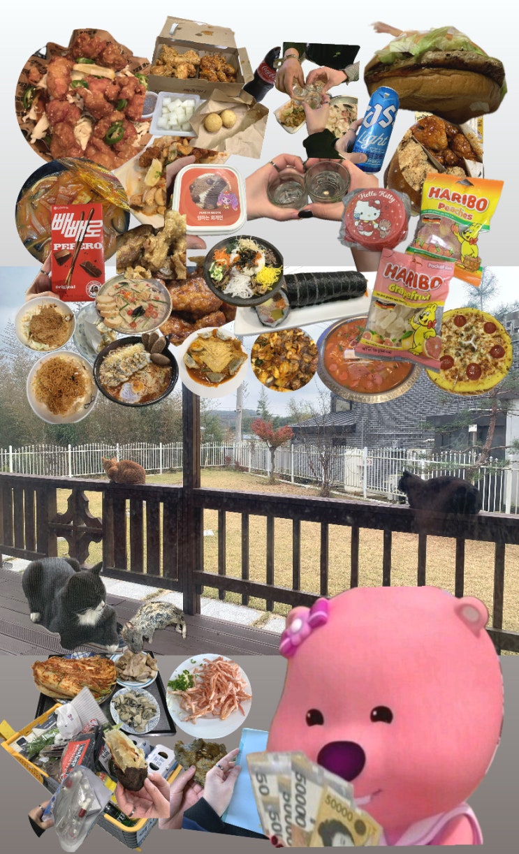 "23년 11월 월간 일기" (군산심야식당쥬라이,회사에서고기파티,첫눈,고봉민김밥,두드러기,롤드컵,고양이의 보은)