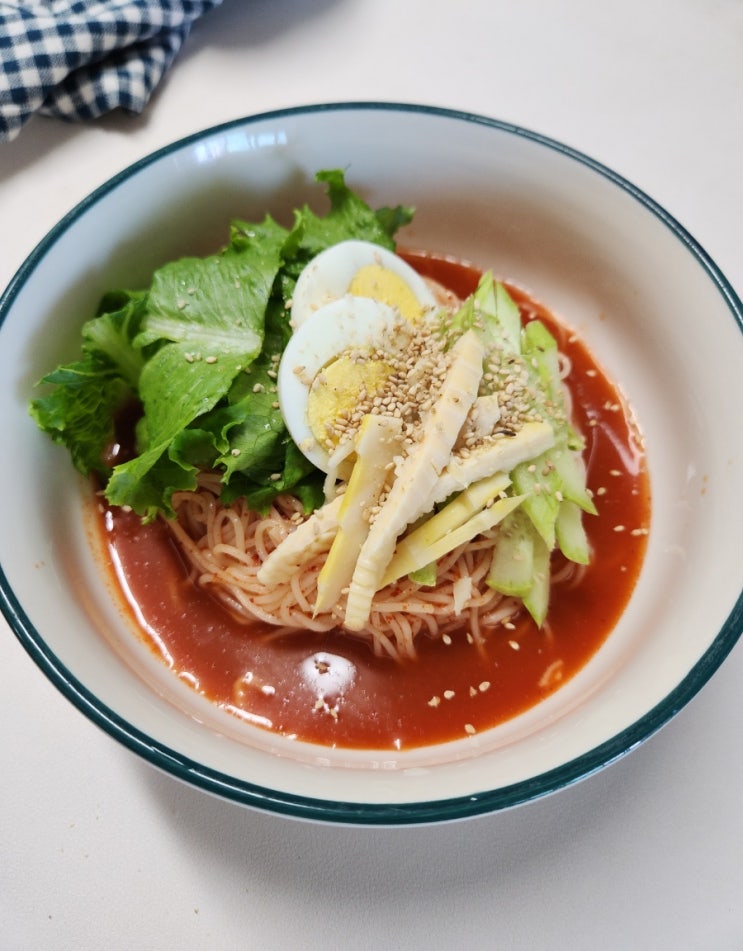  비빔국수 양념장 만들기 냉면육수 활용 새콤달콤 죽순 냉비빔국수 레시피